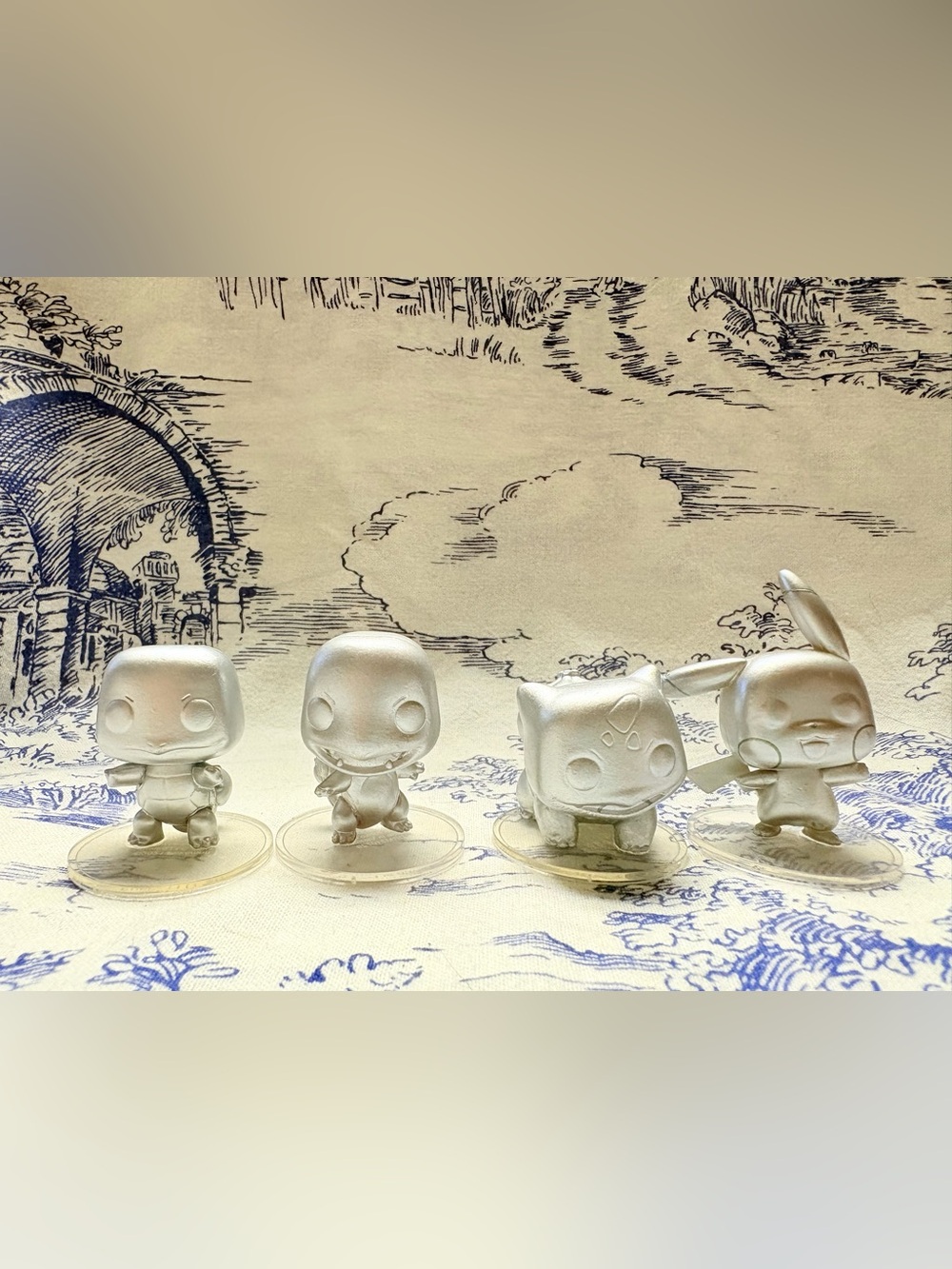Pokémon Funko Pop! Mini Figures 1.5" Tall Lot Of 4 Starter Silver Pokemon